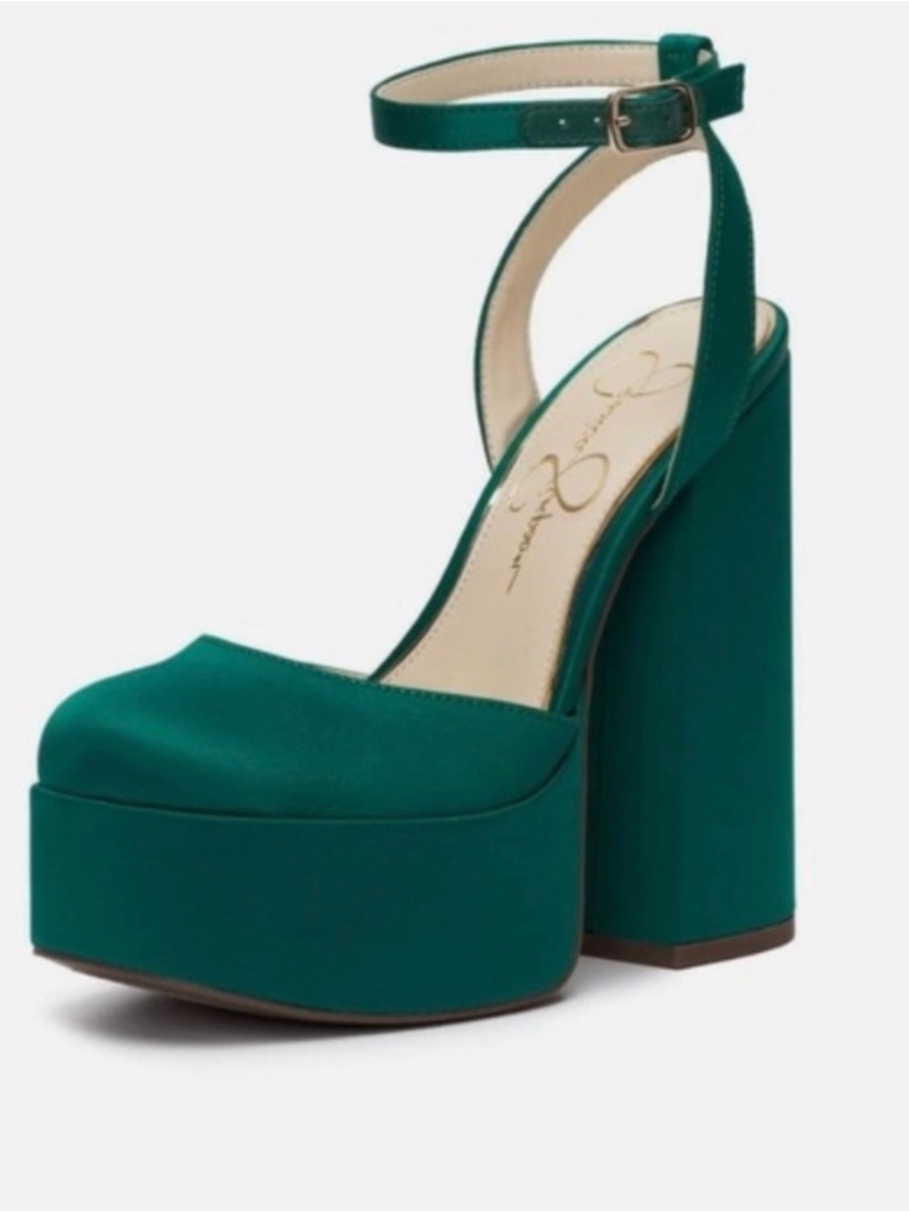 Jessica Simpson Teal Satin Platform Heel
